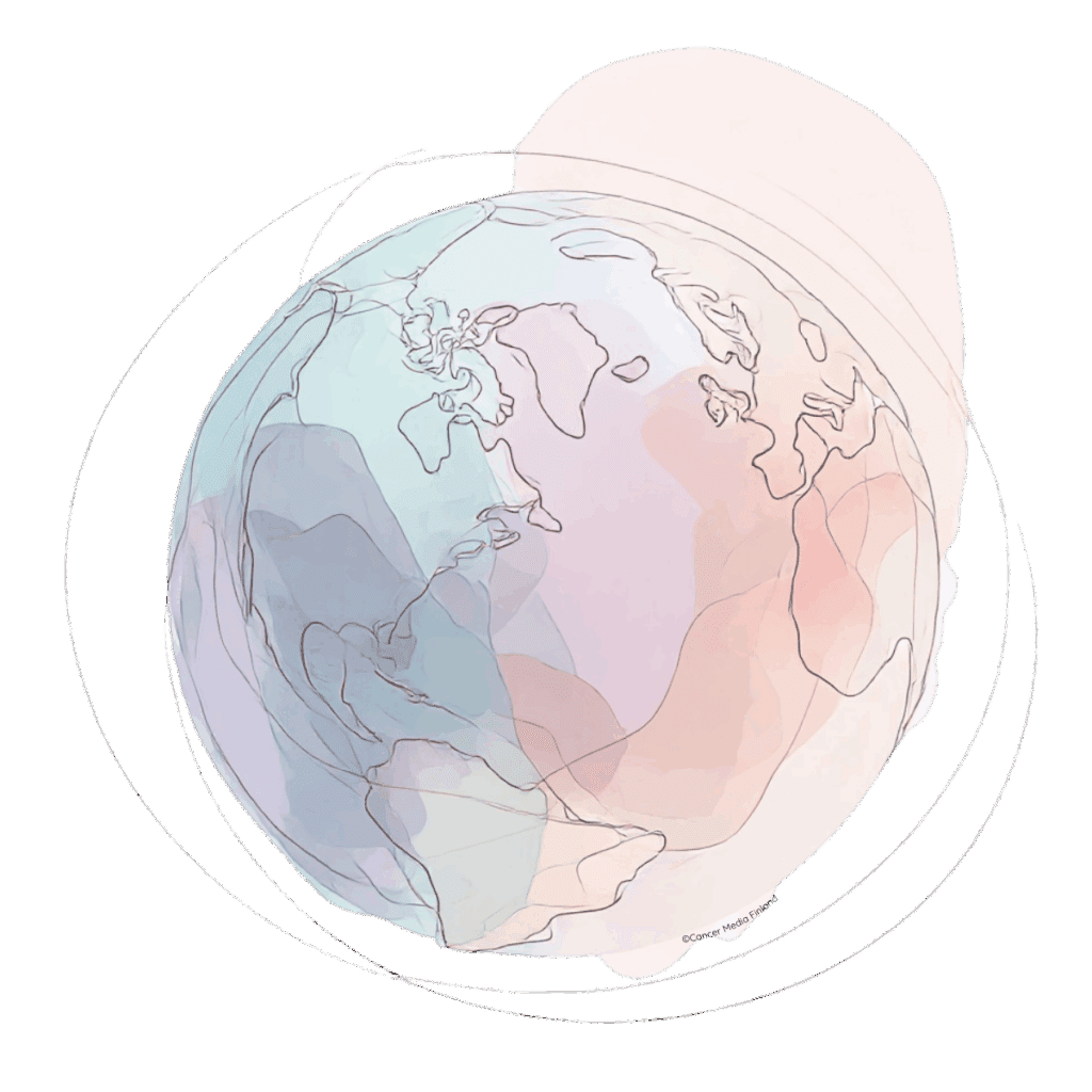 Kuvituskuva maapallosta, liittyen vastuulliseen vaikuttamiseen rintasyöpätieto-sivustolla