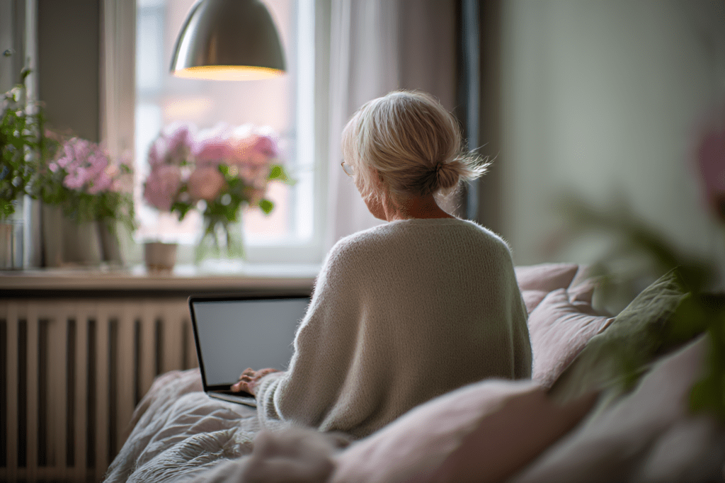 HR+ rintasyöpää sairastava nainen etsii tietoa Oncotype testistä.