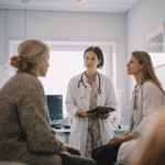 Lääkärit keskustelevat potilaan kanssa Oncotype testin tarpeellisuudesta.